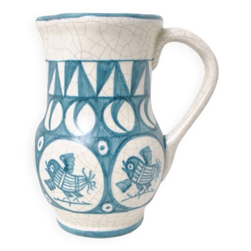 Cracked white earthenware pitcher 1960