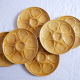 Set of 6 camel oyster plates Orchies Moulin des Loups
