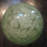 Applique globe boule abat jour opaline vert Clichy moucheté ø 20 cm art déco 1930/1940 TBE