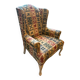 Patchwork wingback chair