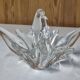 Centre de table en cristal soufflé transparent style Cristal de Vannes 26cm