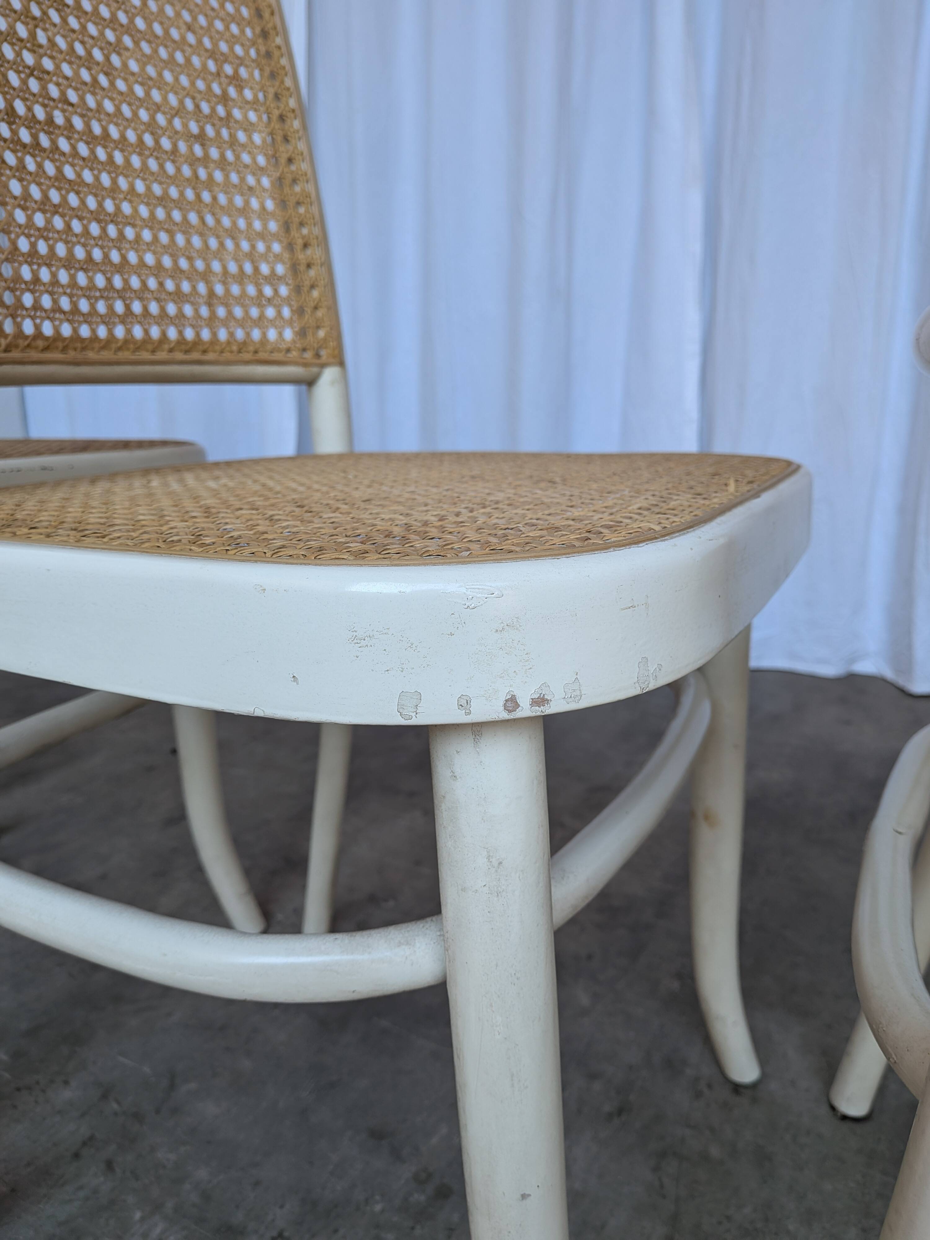 Set of 4 Thonet Style 811 Cane Chair: Josef Hoffman Mid-Century Modern Furn
