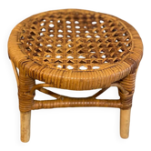 Tabouret, table d'appoint en rotin