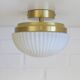 Vintage White Glass Semi Flush Mount Light - Mid Century Modern Redesign