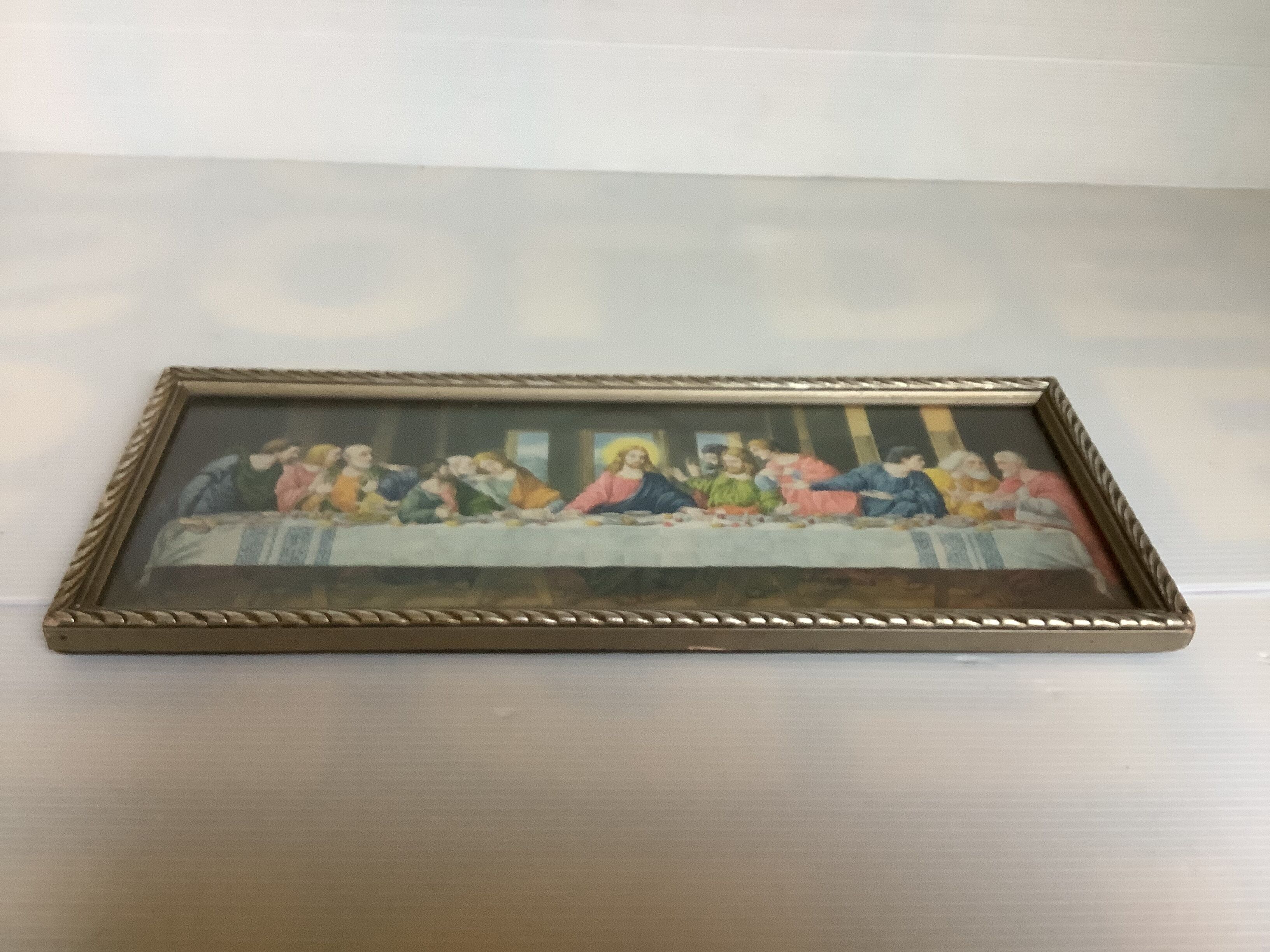 Ancient religious setting of the Last Supper with Jesus Christ and the 12 apostles