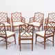 20th Century Chinese Chippendale Style Faux Bamboo Chairs