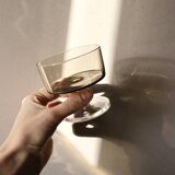 8 glasses of champagne 70 ́s in smoked glass