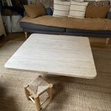 New square travertine table