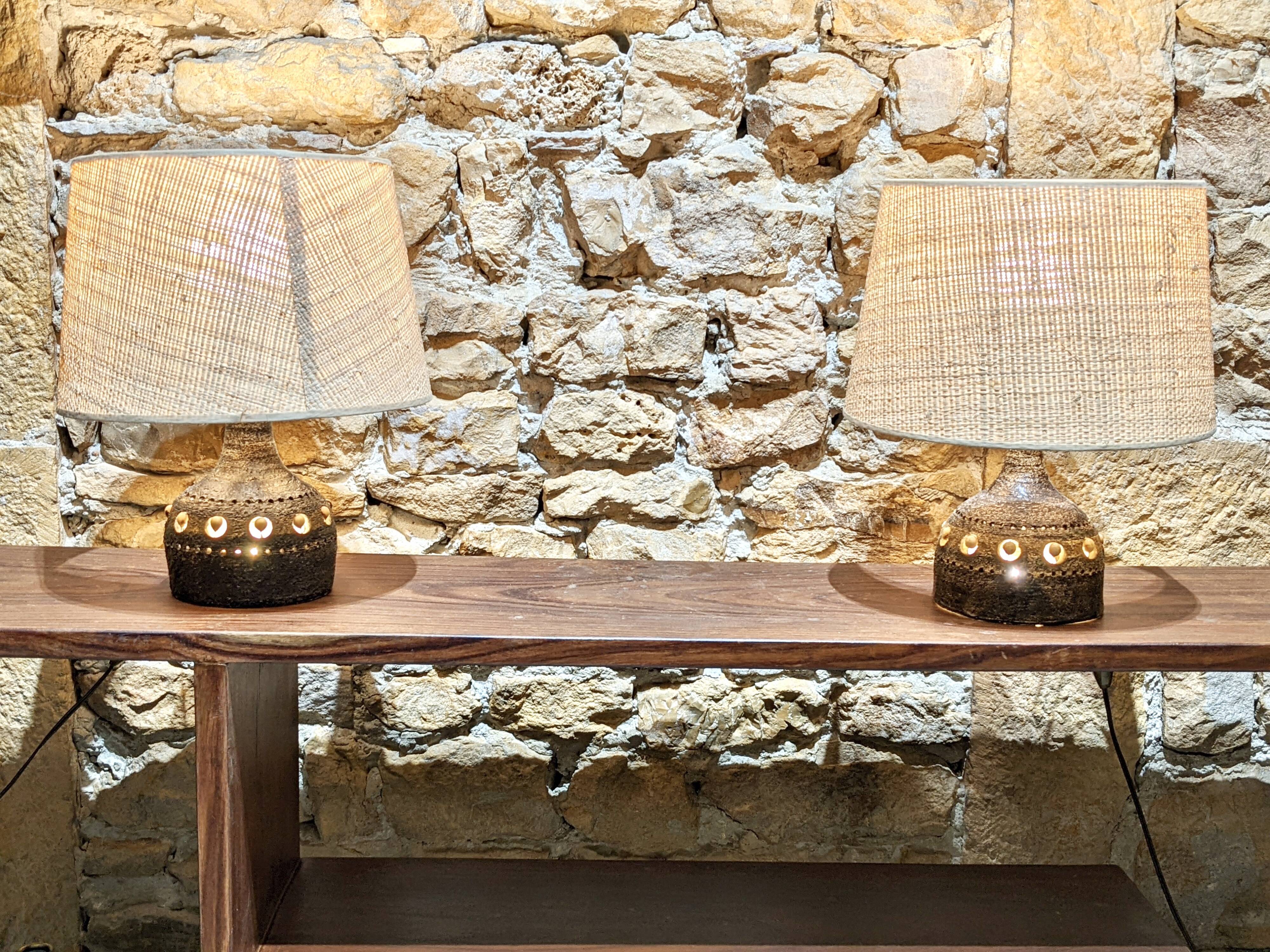 Set of two ceramic lamps by Georges Pelletier