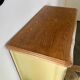 Vintage 3-drawer chest of drawers, redesigned in beige, green and wood