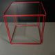 Metal wire and glass cube bedside tables