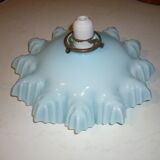 Opaline suspension draped from the 30s, blue and white