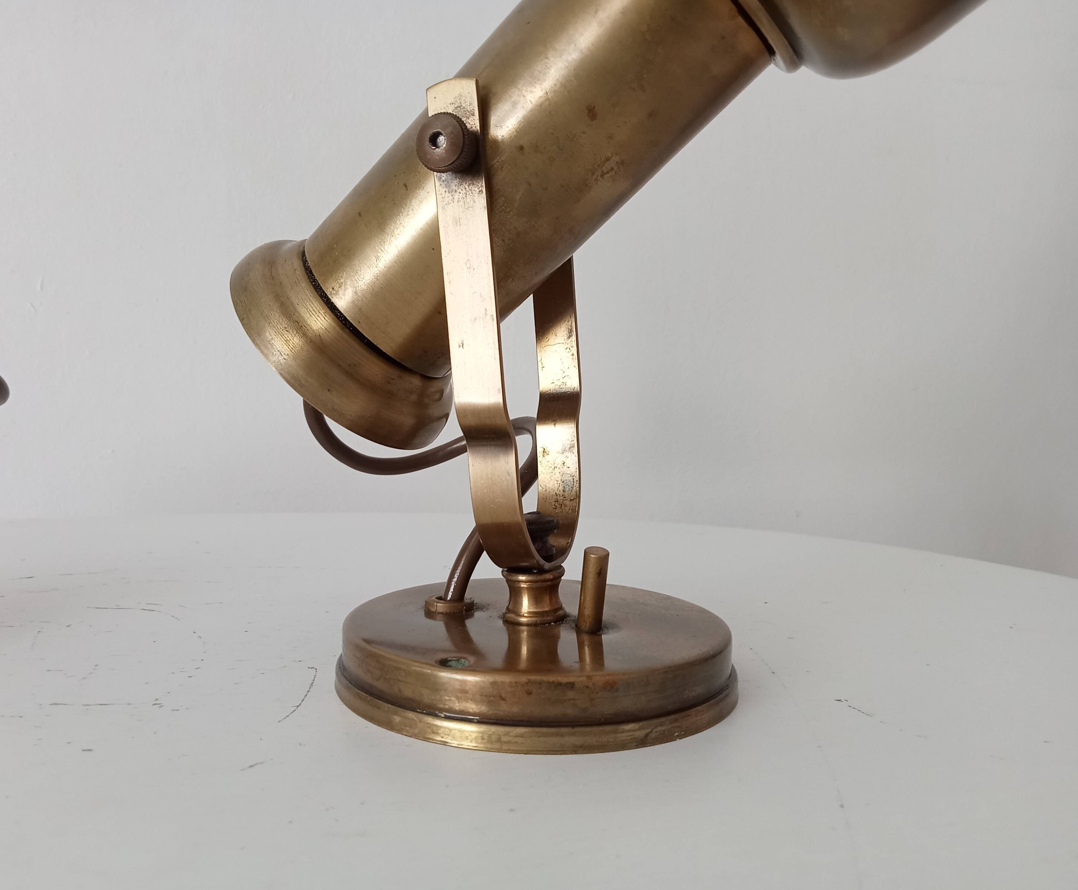 Pair of vintage wall sconces CVL in solid gold brass.