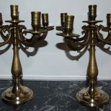 Pair of candlesticks 5 bronze lights