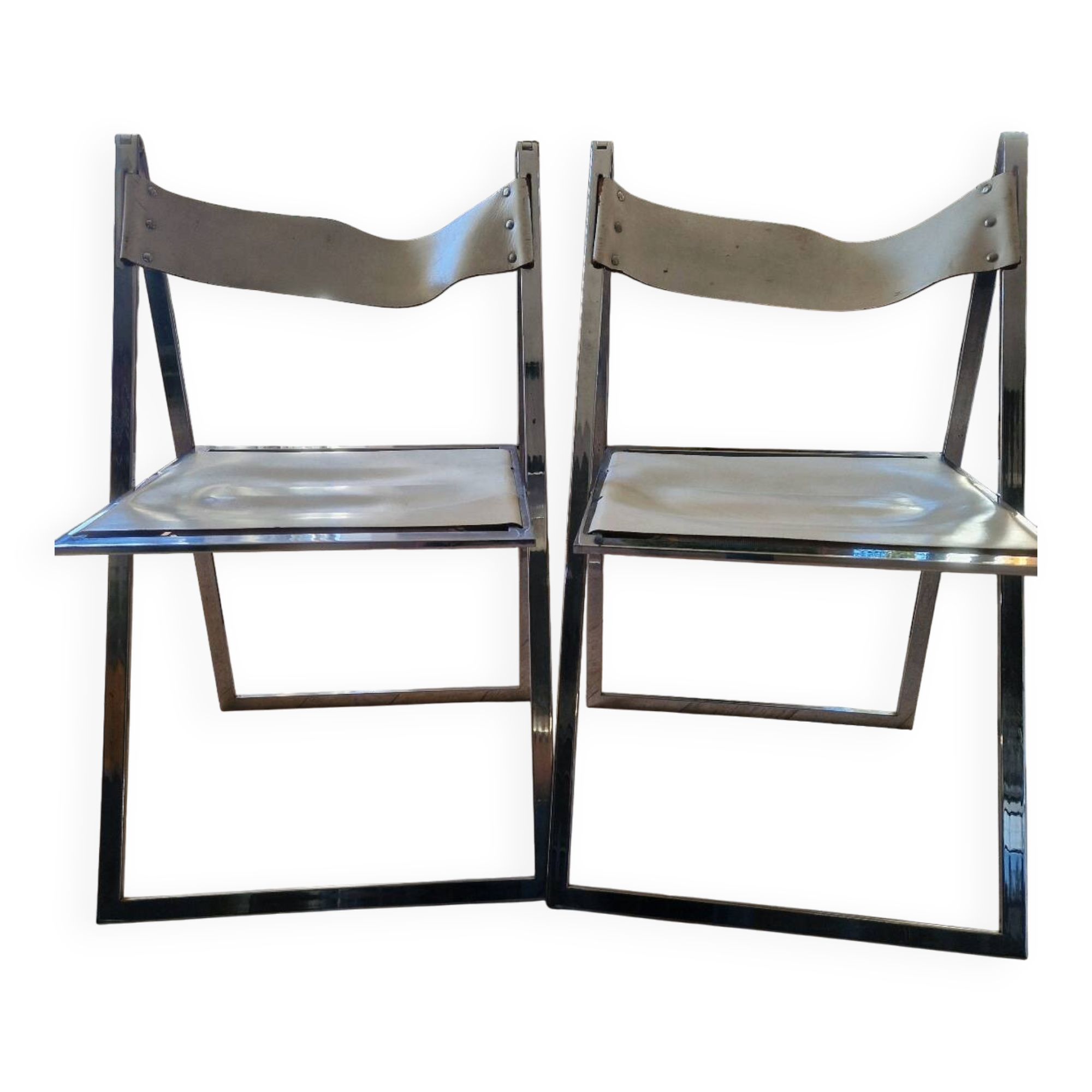 Set of 2 folding chairs Fantoni and Geraci