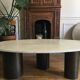 Marble and steel coffee table