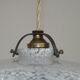 French Vintage 1930s White Frilled Clichy Glass Lampshade Ceiling Light