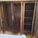 Wooden wardrobe 2/3 hanging space 1/3 linen closet