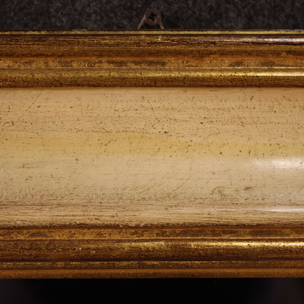 Miroir laqué, doré et peint italien - 93x73cm