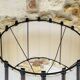 Vintage Floor Lamp Turned Wood, Bamboo Rattan Circa 1950s