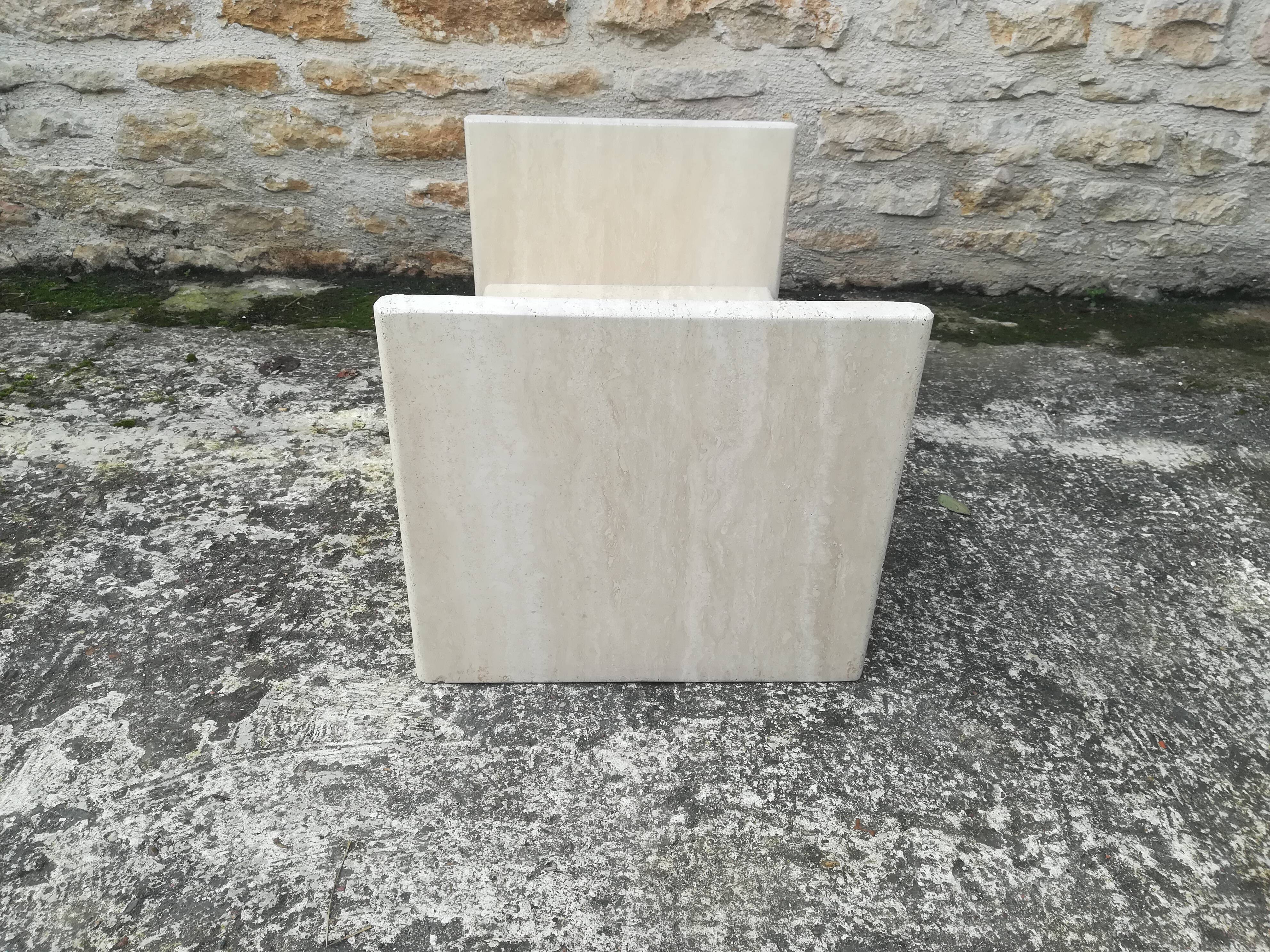 Travertine coffee table