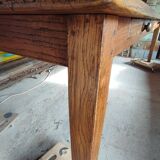 Solid oak farmhouse table, 270x120 cm, with 4 drawers