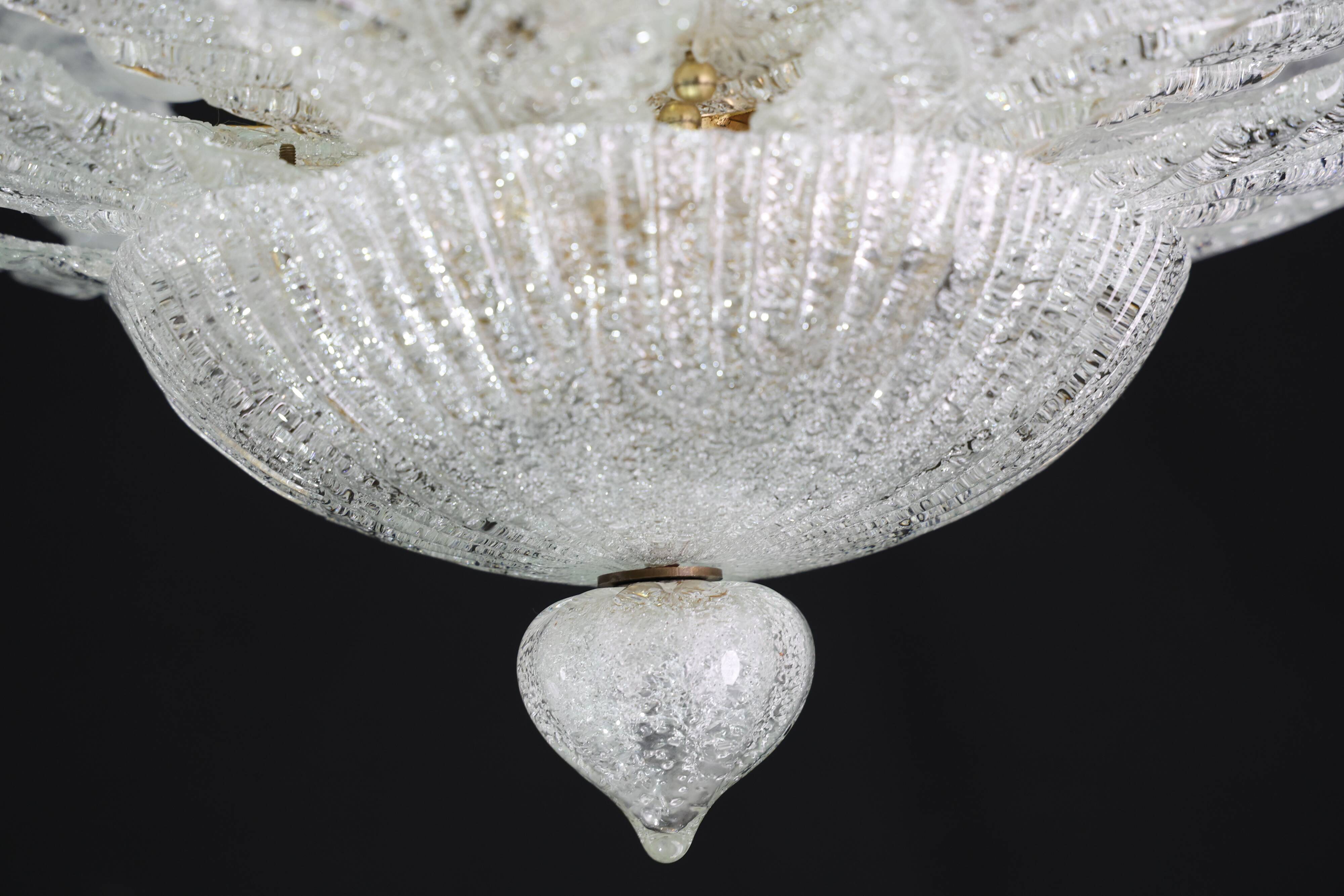 Turin, Italian Murano Glass Ceiling Light or Flush Mount, 1970s