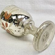 Painted blown glass egg cup with mercury gilding, 19th century.