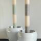 Pair of White Ceramic Candle Holders