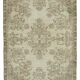 Handwoven antique anatolian beige carpet 205 cm x 286 cm