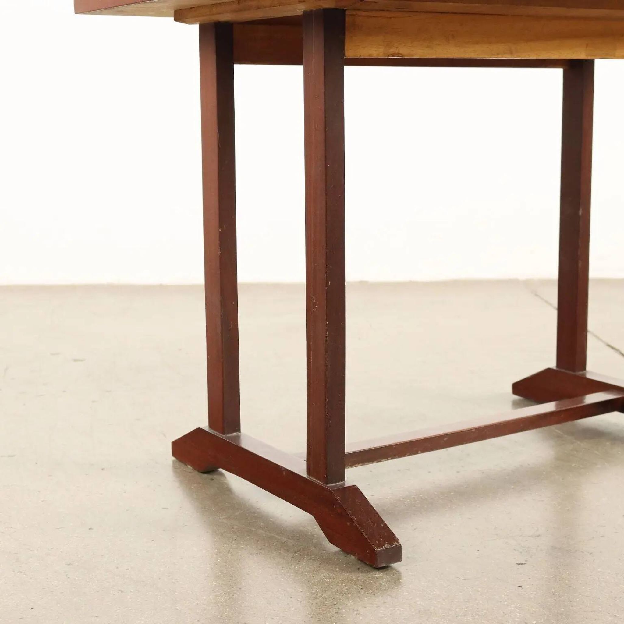 Small vintage table with drawers, teak veneer, 1960s.