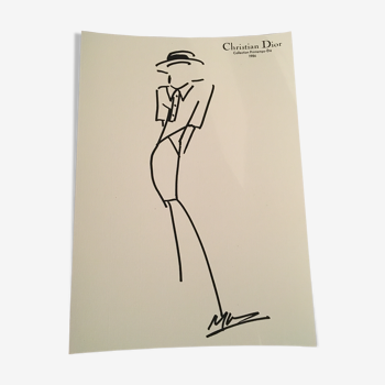 Christian Dior, press fashion illustration "spring collection - summer 1986"