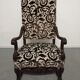 Pair of ceremonial armchairs in blackened oak, France late 18th century.