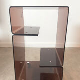 Smoked Plexiglas bedside table / end table