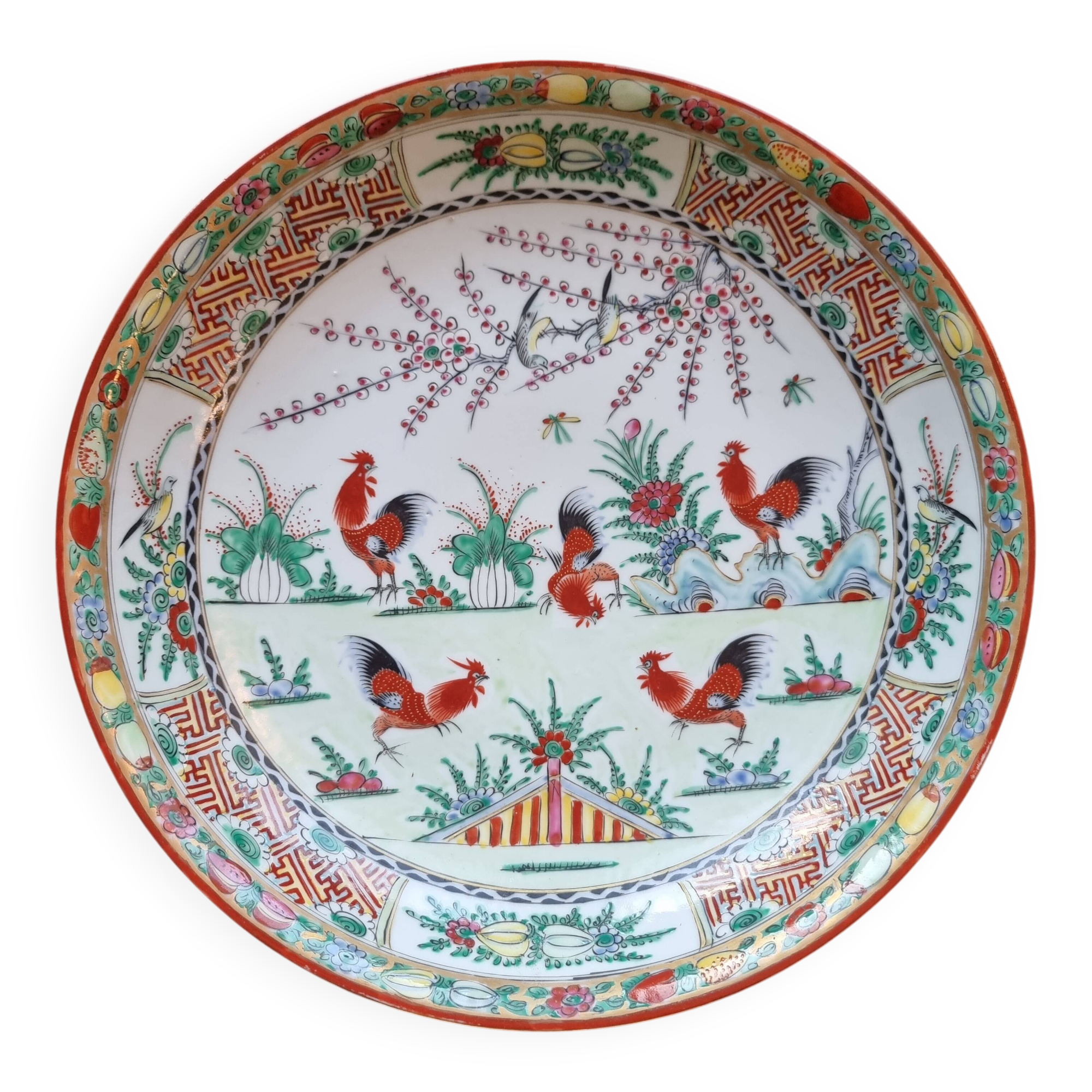 Large semi-deep Macau porcelain platter (1971) - Authentic piece