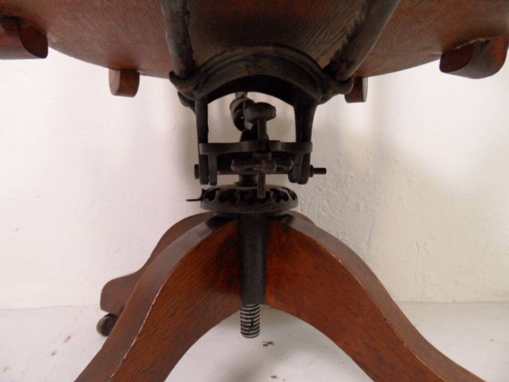 Antique oak office armchair