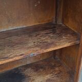 Old blue wooden showcase