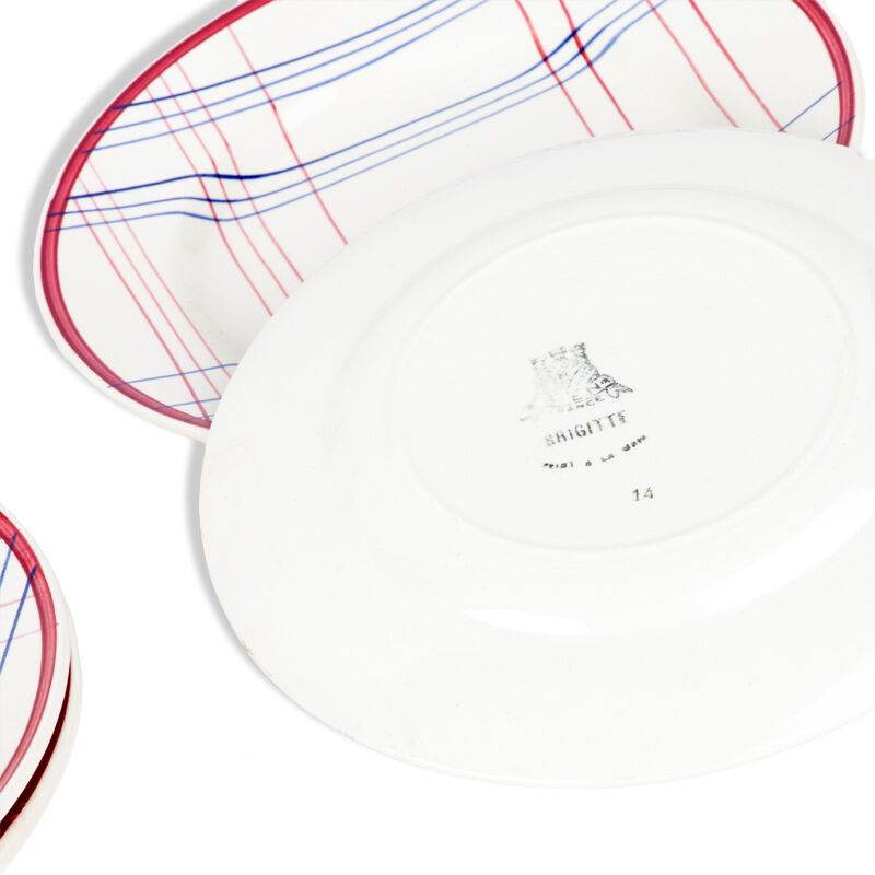 Lot of 8 plates to dessert gien France brigitte 1938-1960