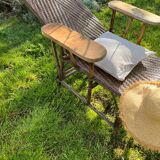 Transat chaise longue rotin