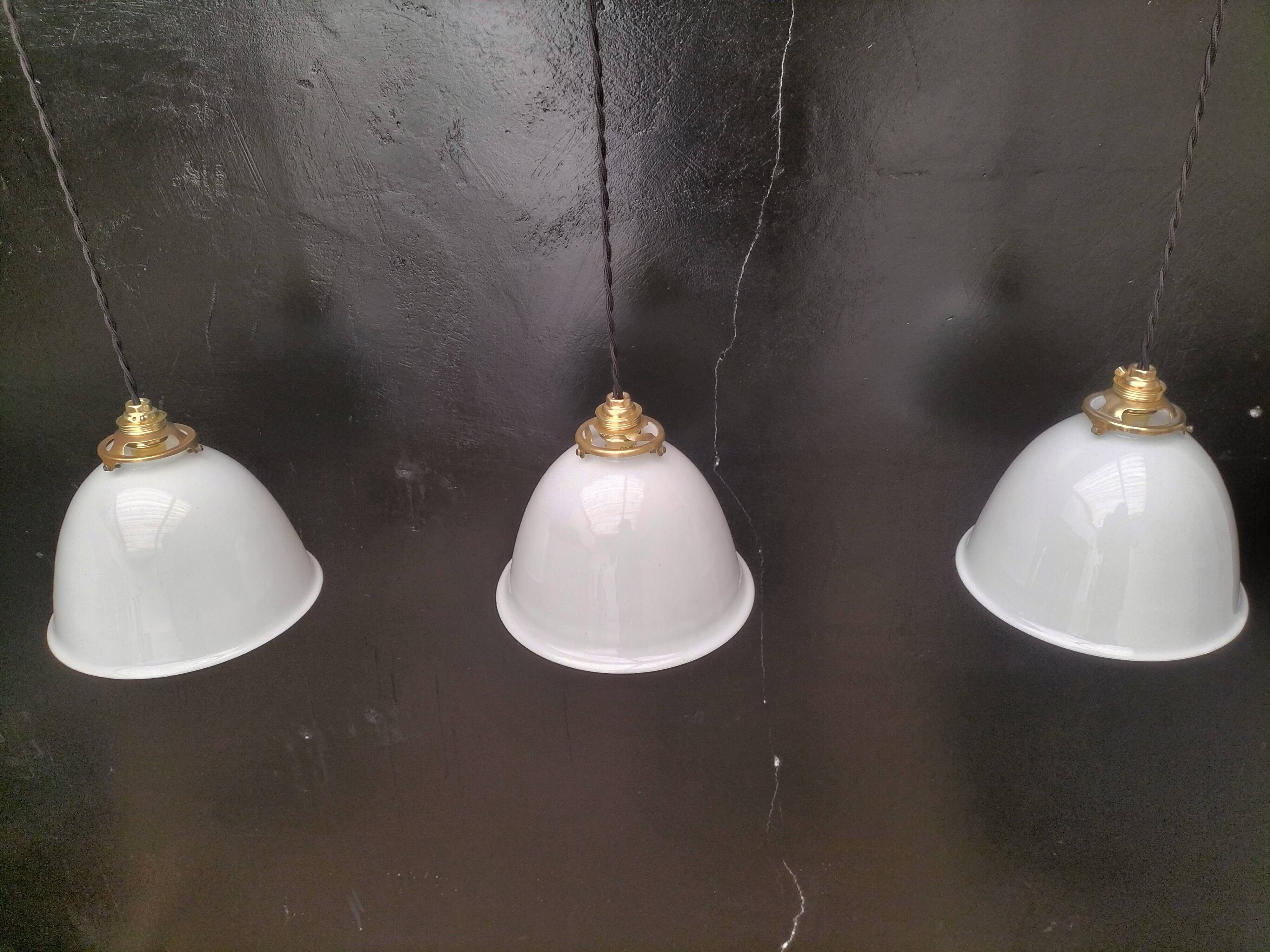 Opaline pendant lights