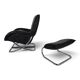 WK Möbel leather lounge chair with ottoman by Robert Haussmann, 1970