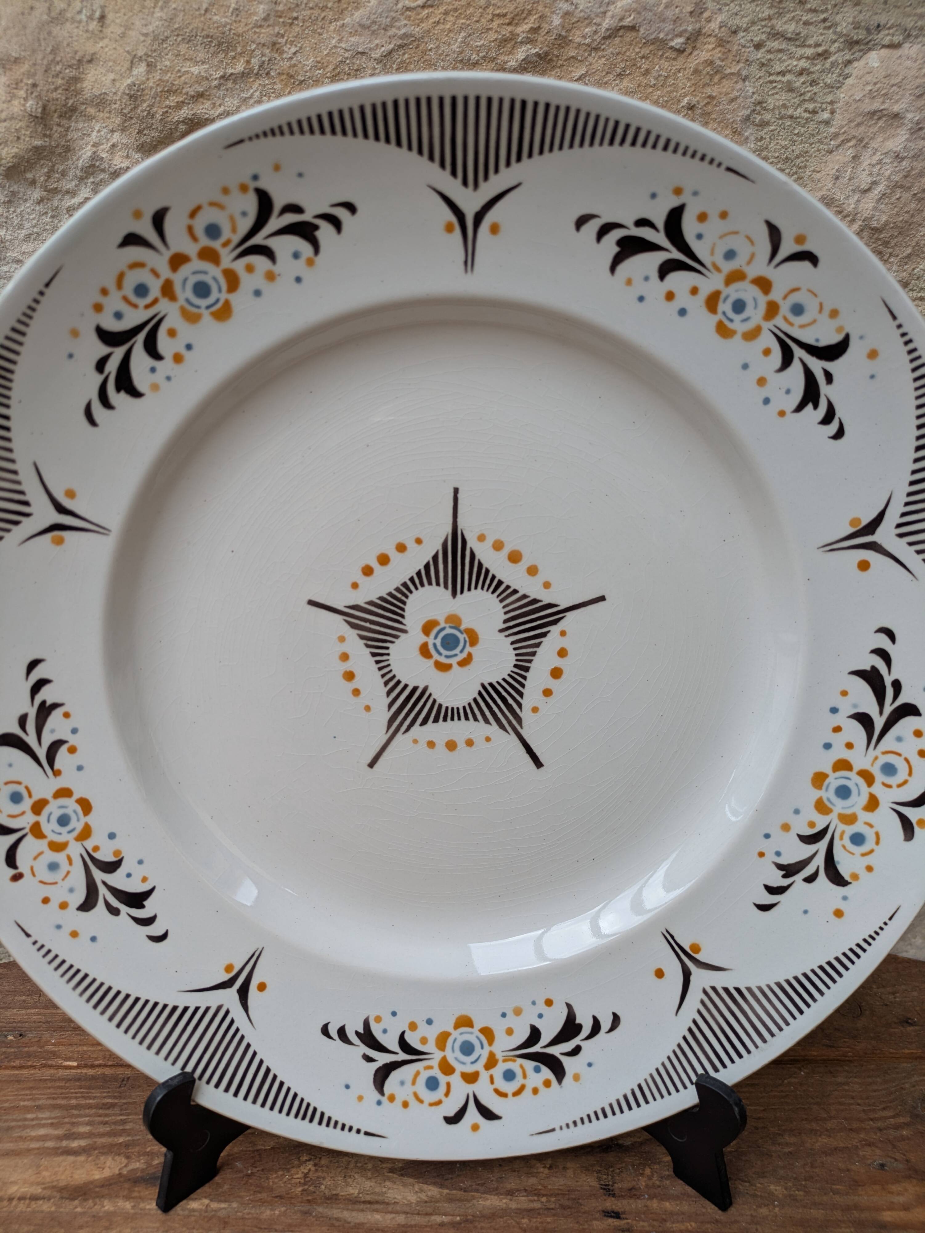 Old serving dish KG Lunéville model Limeil 27cm ironstone