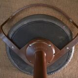 LA PALMA designer swivel stool in metal and leather – 1970s