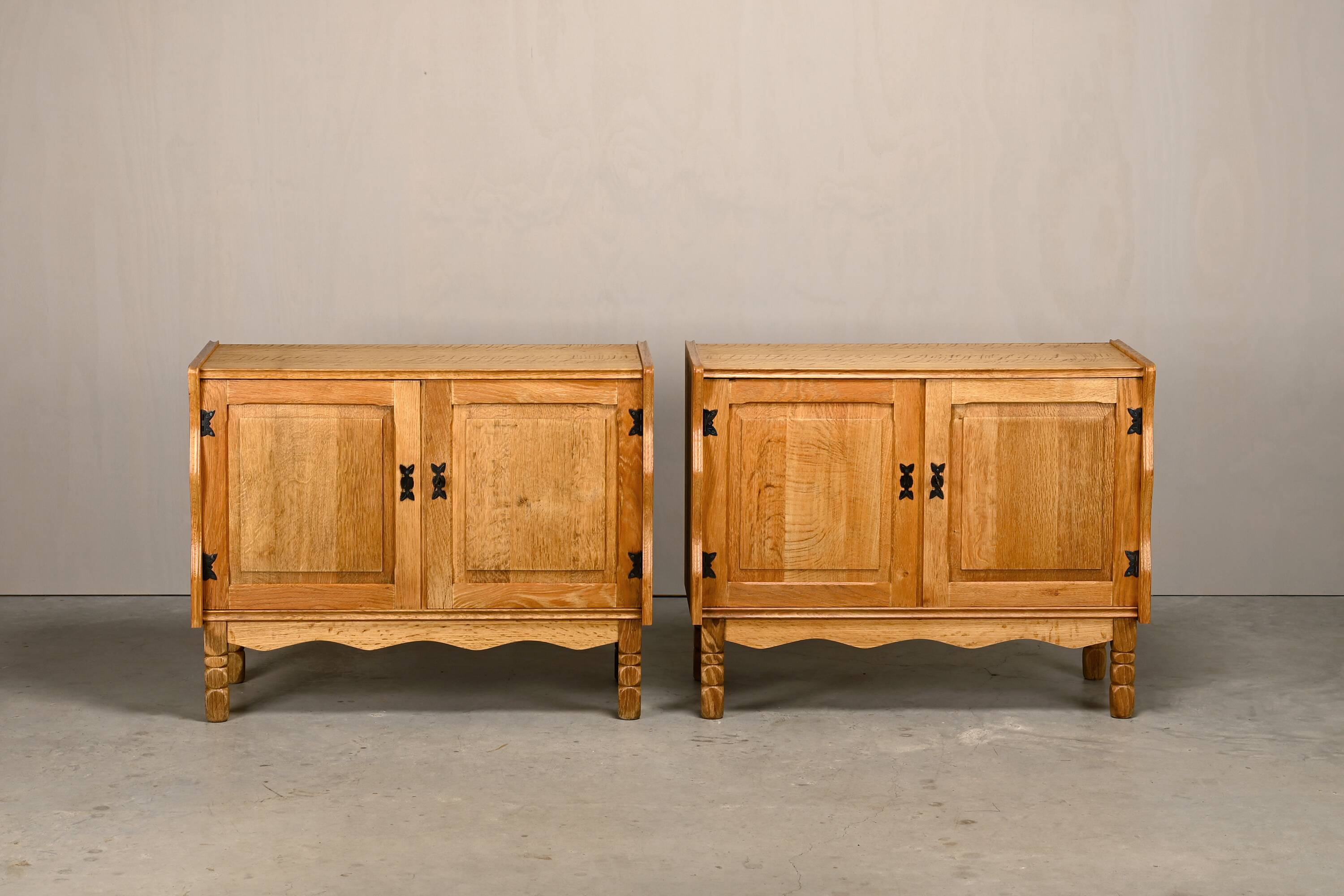 Danish Mid-Century Henning Kjærnulf Oak Bedside Cabinets or Sideboards
