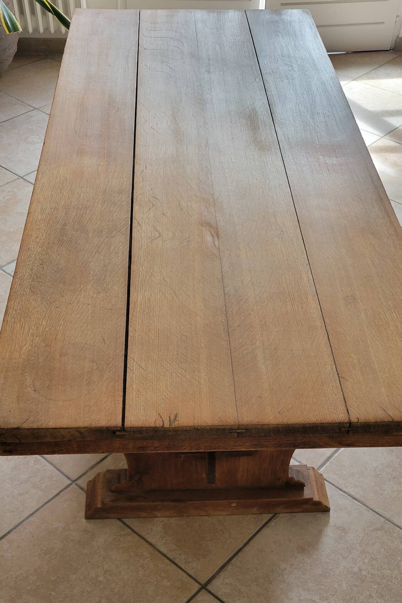 Monastery dining table, farmhouse, solid oak, antique vintage.