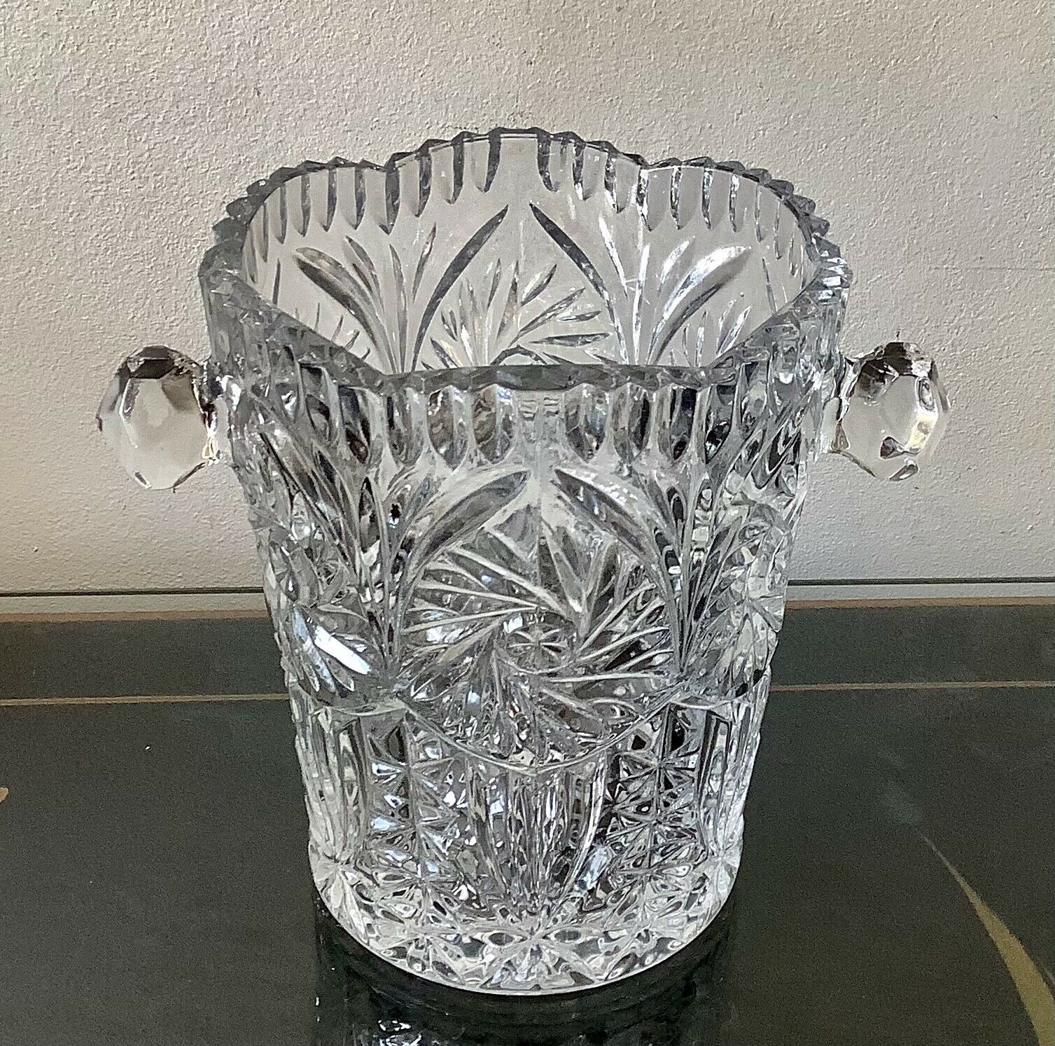 Cut crystal ice bucket