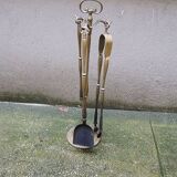 Old Brass Fireplace Servant - 3 Tools