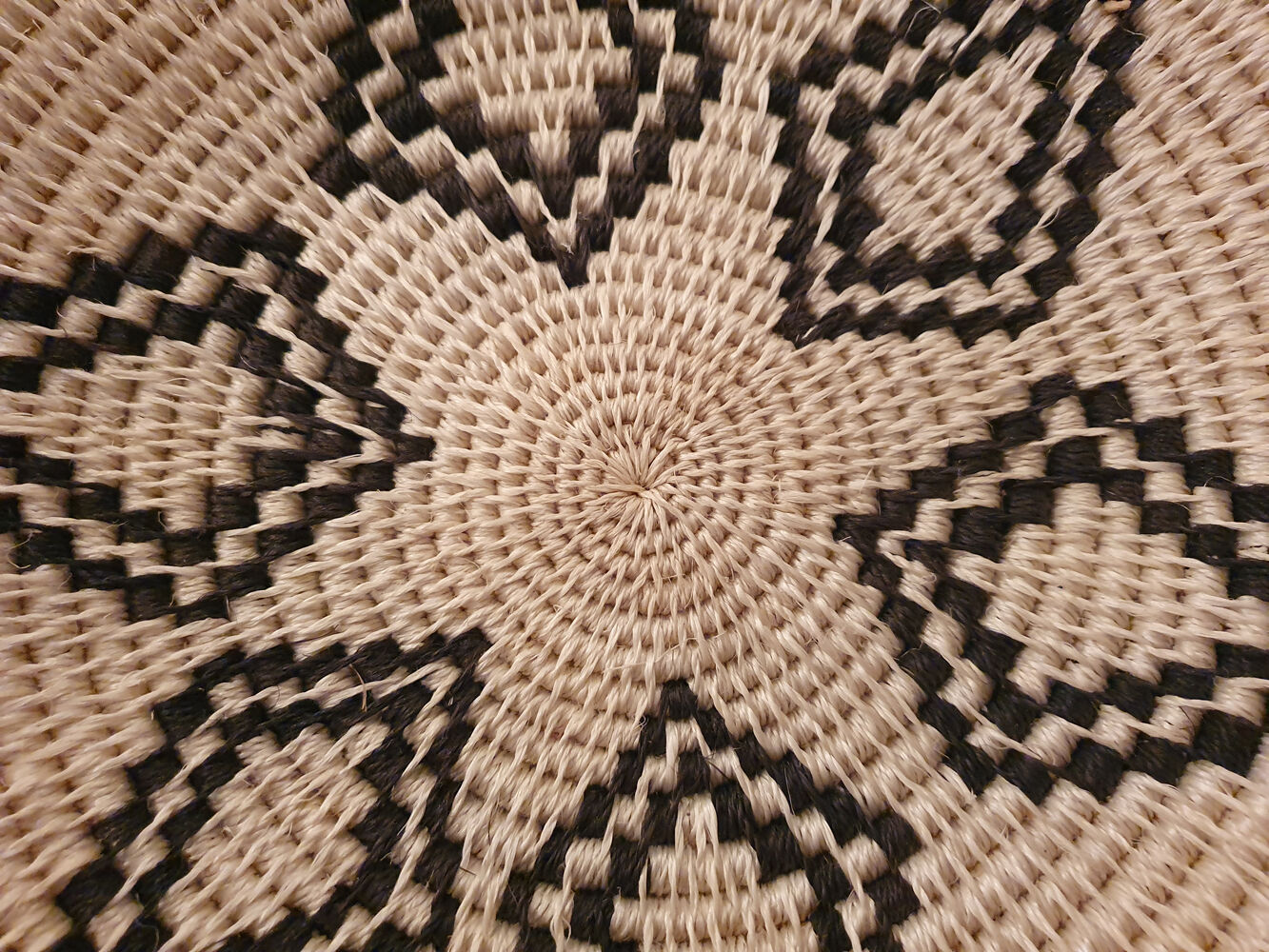 African woven wall basket, woven basket, ethnic and natural Boswana