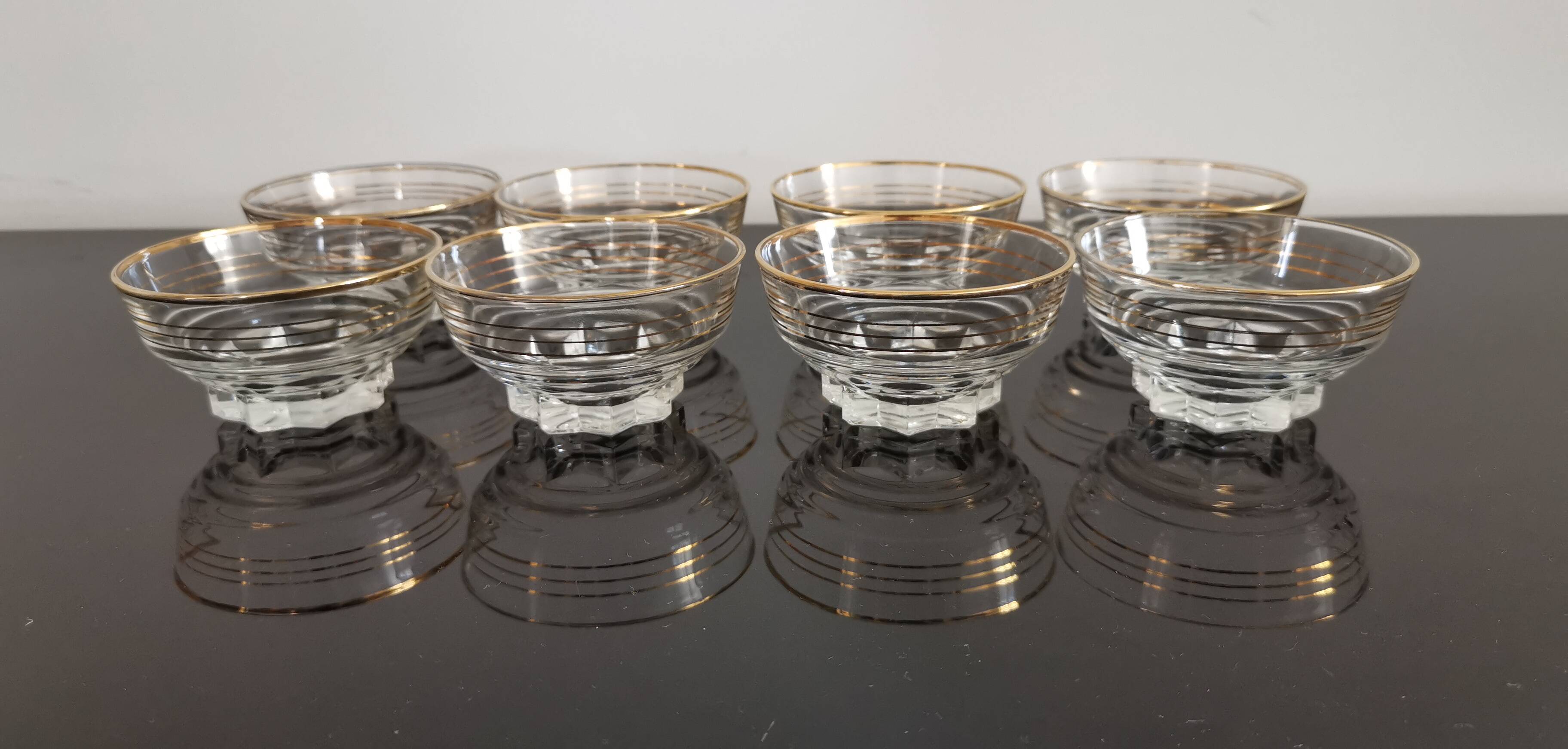 Champagne cups glassware from the Chapelle St Mesmin 30s