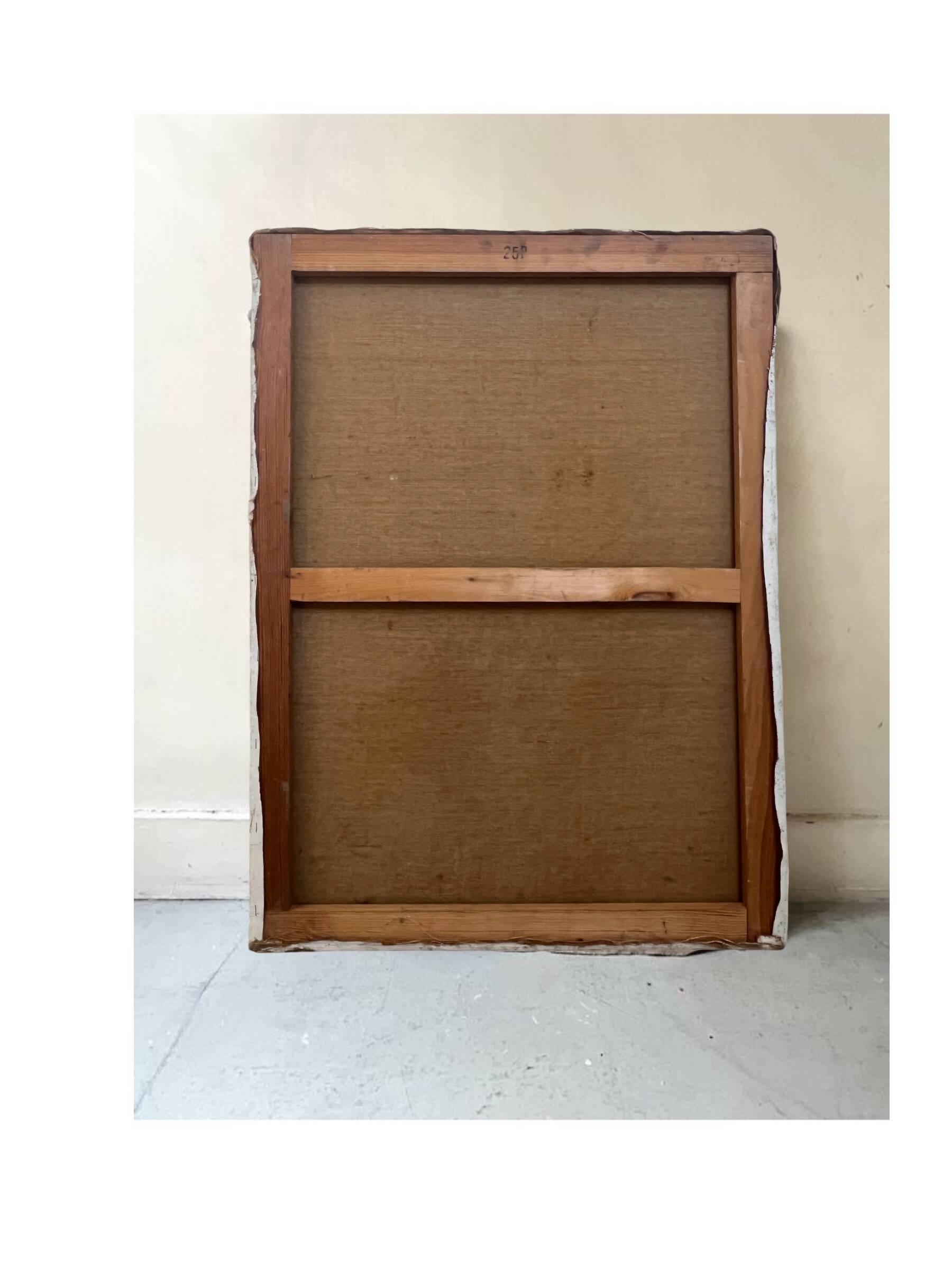 Tableau abstrait sur toile, technique mixte vers 1970
